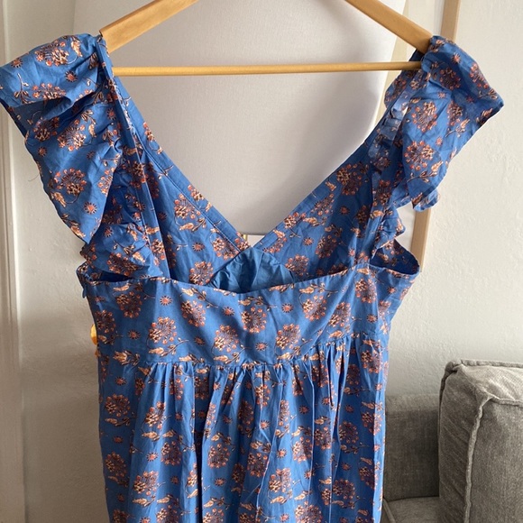 SOLD‼️no available ‼️Summer bohemian beach flowers printed blue long - Picture 9 of 10